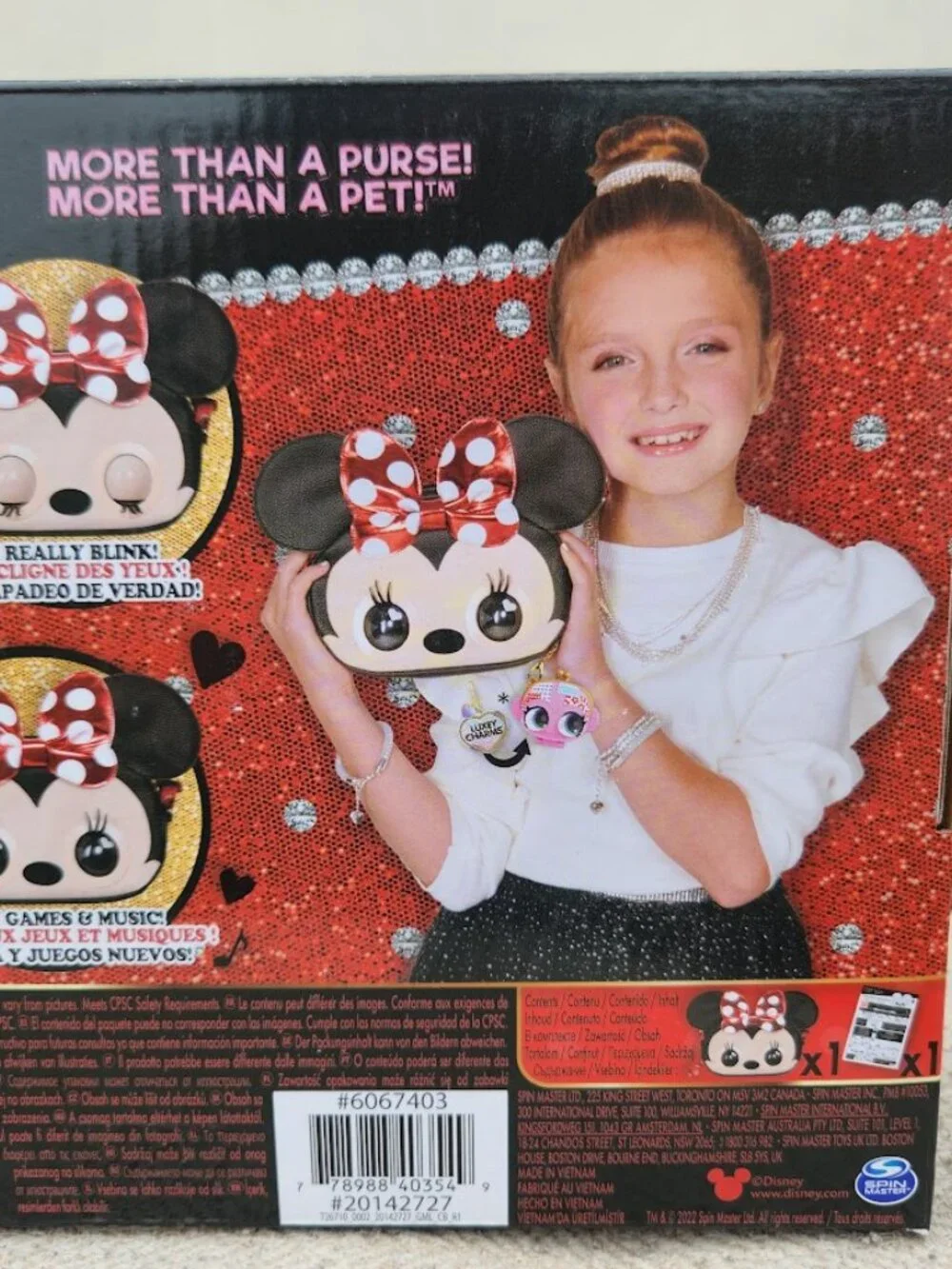 NEW Disney Minnie Mouse Purse Pets Interactive Toy Plush Shoulder Bag Crossbody